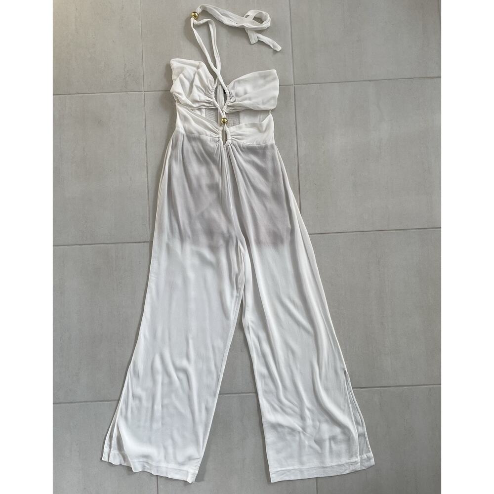 ViX Paula Hermanny Jumpsuit Luana Smocked Side Slit Summer
